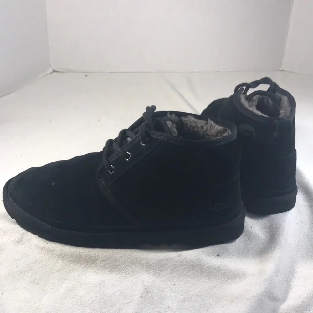 Ugg Mens Neumel Black Suede Chukka Lace Up Ankle Boots Size 9